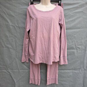 Skin Organic Size 3 Blush Pink Lounge Set Pajamas Long Sleeves Pants